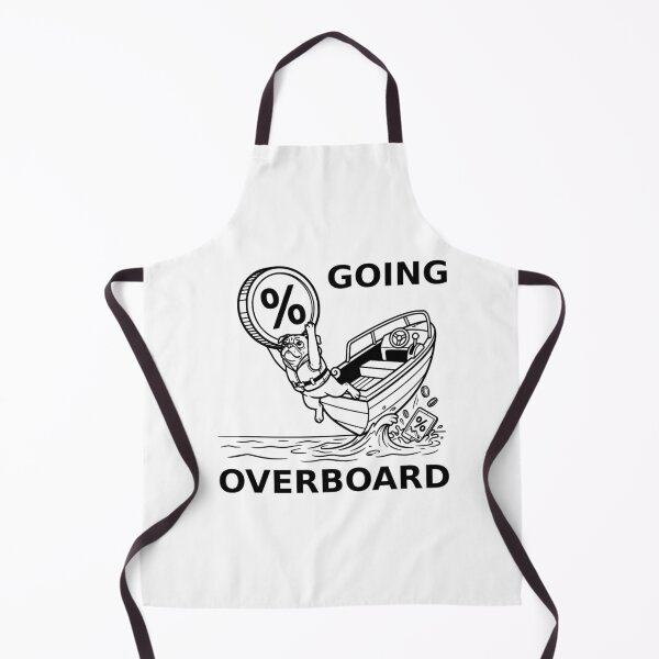 Item preview, Going Overboard Funny Crypto Dip Pug Holding Giant Coin Meme designed and sold by The Bold Line Studio.