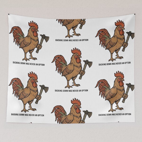 Item preview, Tactical Rooster Backing Down Was Never An Option Funny Chicken Axe Humor designed and sold by raedattia.