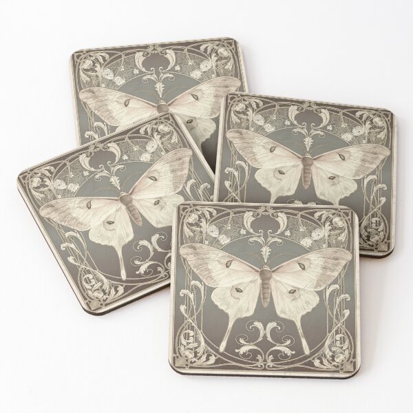 Item preview, Art Nouveau Luna Moth in Gold Wall Art designed and sold by PictorialWhimsy.