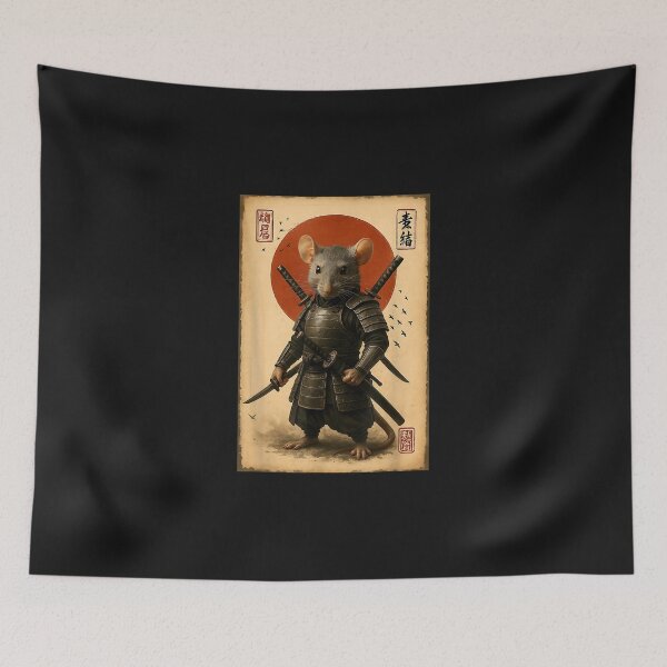Item preview, Vintage Japanese Art Anime Samurai Rat Warrior designed and sold by ClairLuther571.
