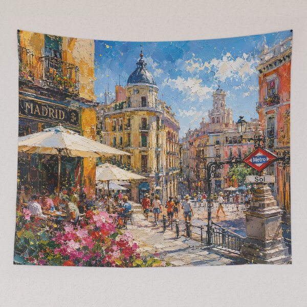 Item preview, Madrid, España – un cuadro que representa un día de verano en esta hermosa ciudad europea. designed and sold by GalleryKauffeld.
