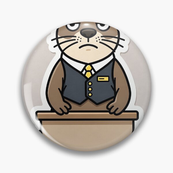 Item preview, The Deeply Unimpressed Otter Hotel Concierge Cartoon Art designed and sold by PictorialWhimsy.