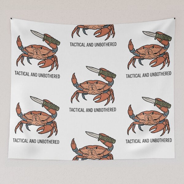 Item preview, Tactical Crab Tactical And Unbothered Funny Combat Knife Crustacean Humor designed and sold by raedattia.