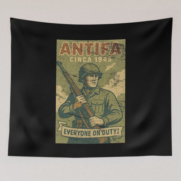 Item preview, Antifa Circa 1945 Everyone On Duty WWII Soldier Propaganda Vintage designed and sold by TheHellIWontSh.