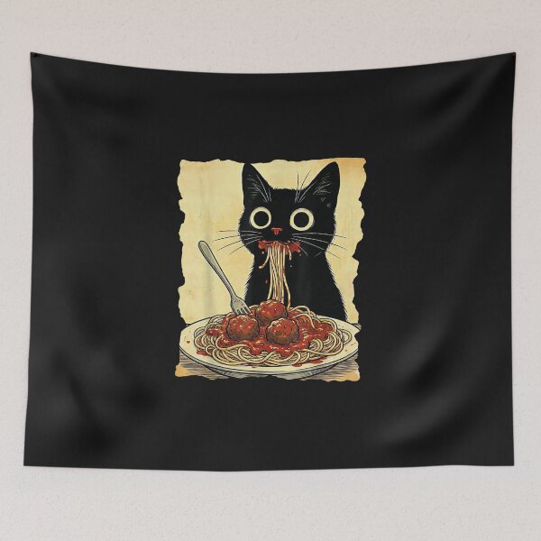 Item preview, Cat Spaghetti and Meatballs Japanese Kawaii Anime designed and sold by ClairLuther571.