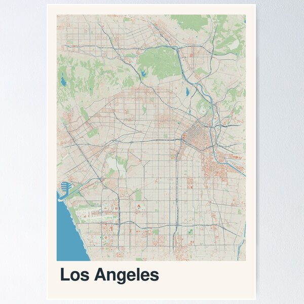 Item preview, Los Angeles Minimalistic Map Art designed and sold by MapsNerd.