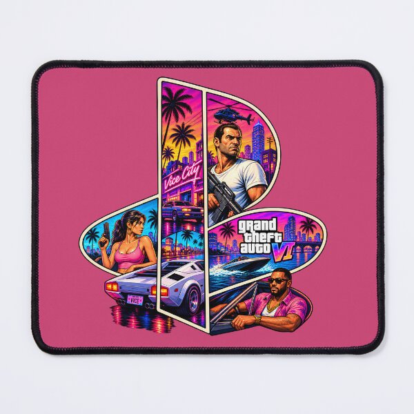 Item preview, GTA 6 Vice City Retro Neon Collage – Gamer Fan Art designed and sold by lexxclothing.