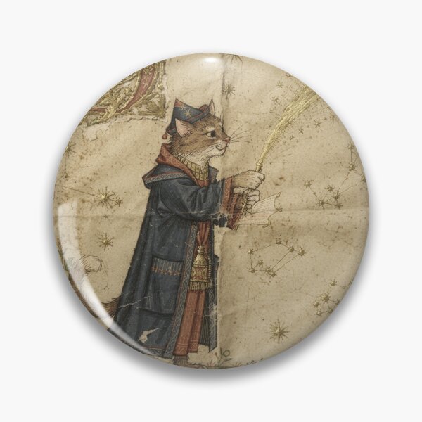 Item preview, Medieval Cat Stargazer Charting a Passing Comet Manuscript Art designed and sold by PictorialWhimsy.