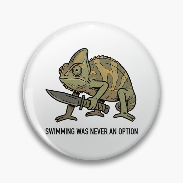 Item preview, Tactical Chameleon Swimming Was Never An Option Funny Lizard Knife Humor designed and sold by raedattia.