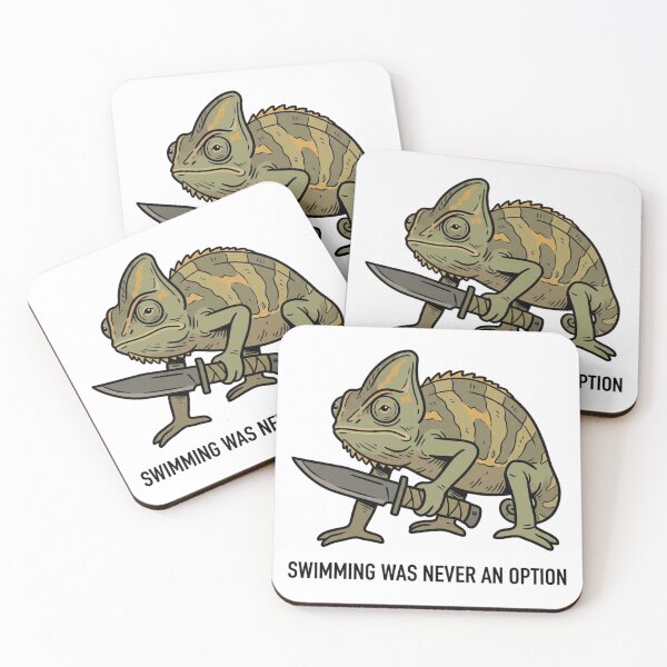 Item preview, Tactical Chameleon Swimming Was Never An Option Funny Lizard Knife Humor designed and sold by raedattia.