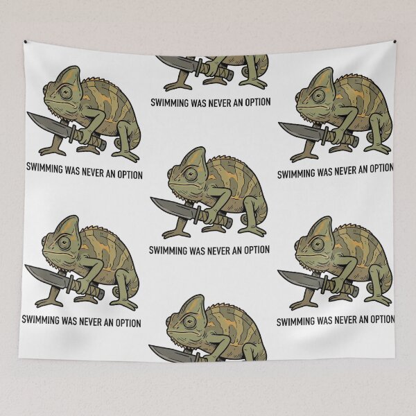 Item preview, Tactical Chameleon Swimming Was Never An Option Funny Lizard Knife Humor designed and sold by raedattia.