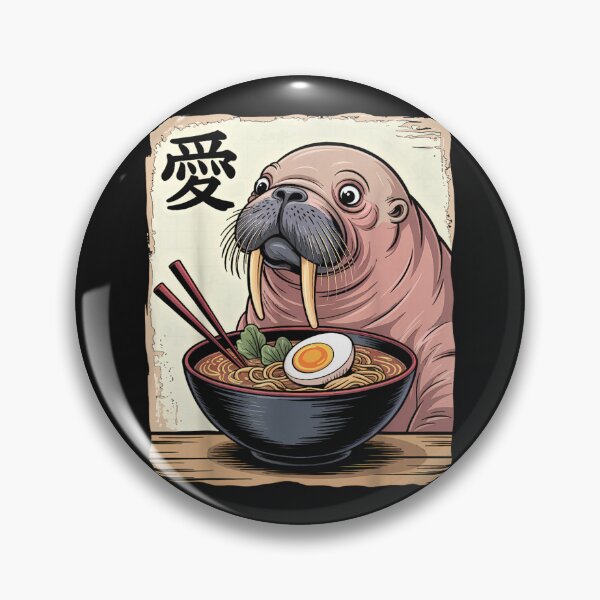 Item preview, Funny Walrus Ramen Graphic Tee Japanese Kawaii Anime Walrus designed and sold by ClairLuther571.