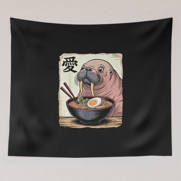 Item preview, Funny Walrus Ramen Graphic Tee Japanese Kawaii Anime Walrus designed and sold by ClairLuther571.
