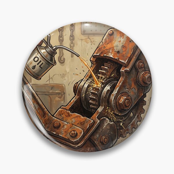 Item preview, Oiling Rusty Mechanical Gear Joint Vintage Workshop designed and sold by Michaelragheb.