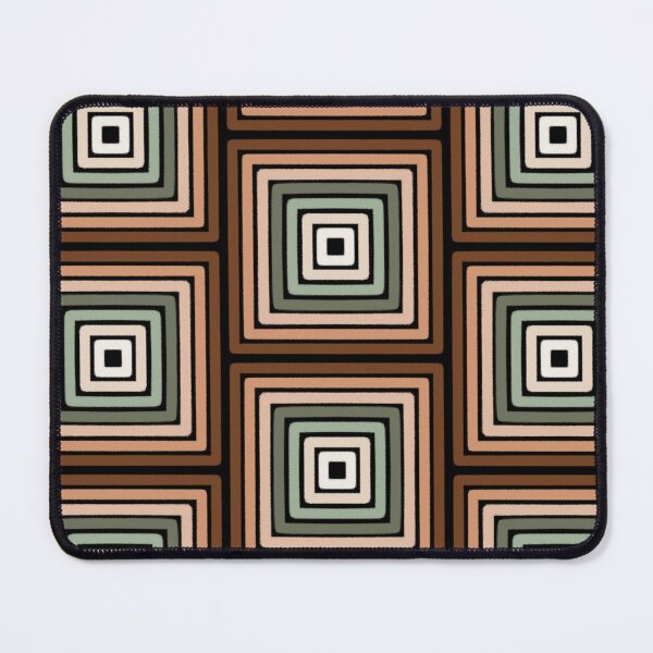 Item preview, Mid-Century Modern Earth Tone Geometric Square Pattern - Warm Neutral Abstract Lines designed and sold by LittleHappiness by Kamollak .