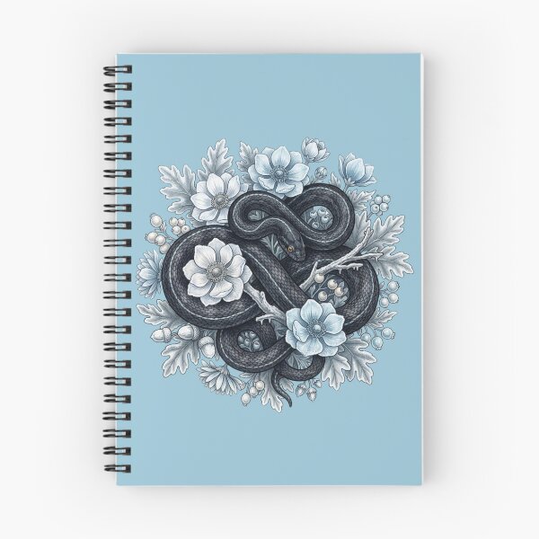 Item preview, Black Rat Snake Vintage Winter Wreath Reptile Art  designed and sold by BirdsnStuff.