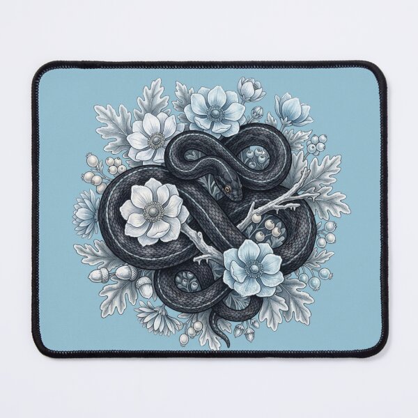 Item preview, Black Rat Snake Vintage Winter Wreath Reptile Art designed and sold by BirdsnStuff.