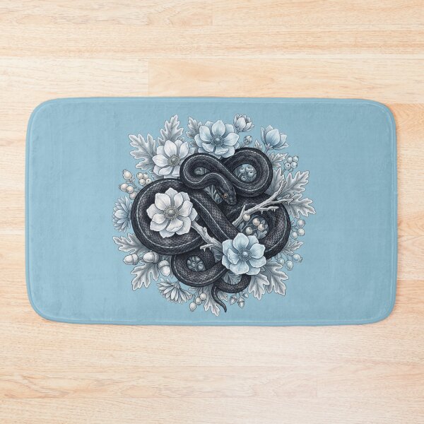 Item preview, Black Rat Snake Vintage Winter Wreath Reptile Art  designed and sold by BirdsnStuff.