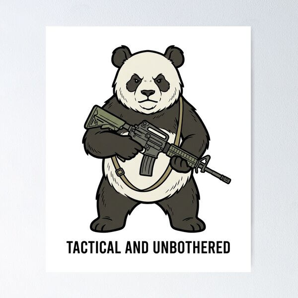 Item preview, Tactical Panda Tactical And Unbothered Funny Giant Bear Military Gun Humor designed and sold by raedattia.