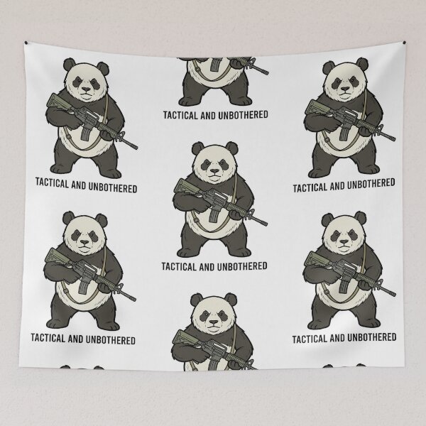 Item preview, Tactical Panda Tactical And Unbothered Funny Giant Bear Military Gun Humor designed and sold by raedattia.