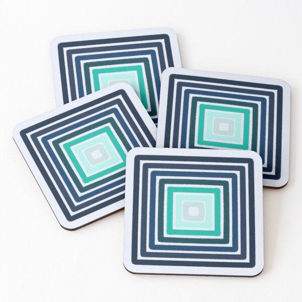 Item preview, Modern Nested Square Geometry - Cool Teal Navy and Cream Palette designed and sold by LittleHappiness by Kamollak .