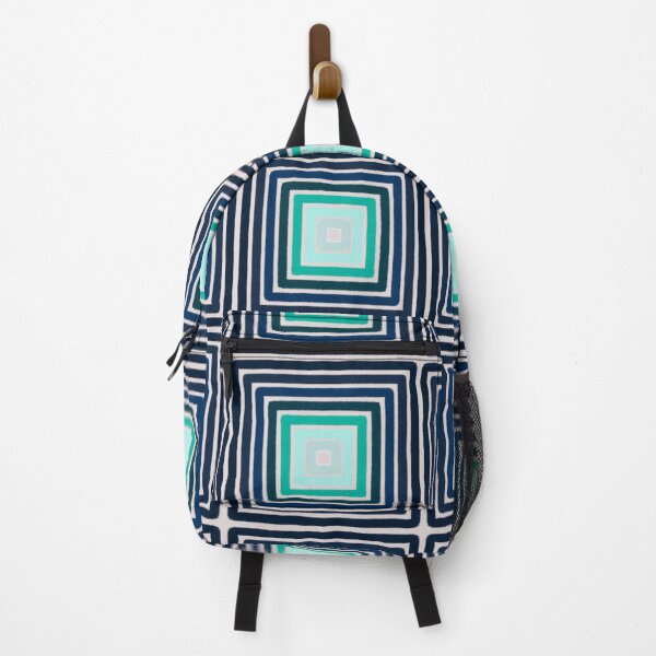 Item preview, Modern Nested Square Geometry - Cool Teal Navy and Cream Palette designed and sold by LittleHappiness by Kamollak .
