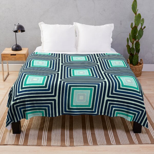 Item preview, Modern Nested Square Geometry - Cool Teal Navy and Cream Palette designed and sold by LittleHappiness by Kamollak .