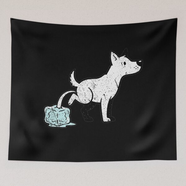 Item preview, Dog Peeing On Ice Cube Funny Visual Pun Graphic Distressed designed and sold by TheHellIWontSh.