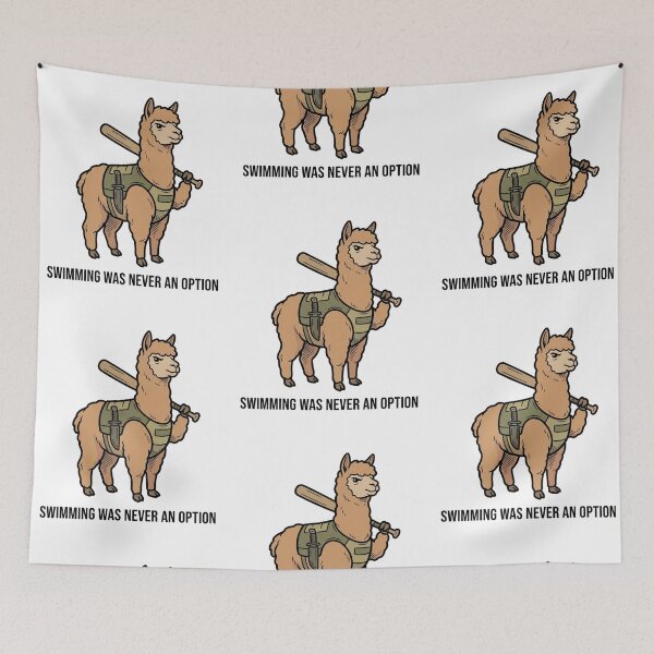 Item preview, Tactical Alpaca Swimming Was Never An Option Funny Llama Baseball Bat Humor designed and sold by raedattia.