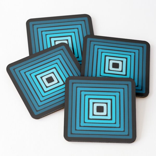Item preview, Modern Geometric Square Pattern - Ocean Blue Mid-Century Lines designed and sold by LittleHappiness by Kamollak .