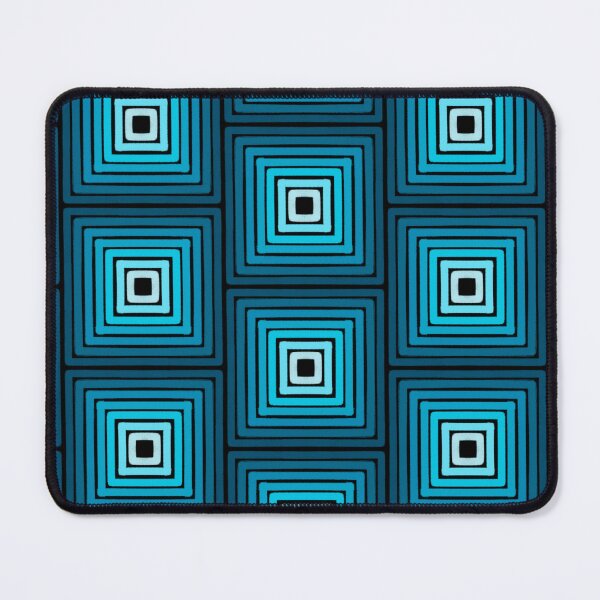Item preview, Modern Geometric Square Pattern - Ocean Blue Mid-Century Lines designed and sold by LittleHappiness by Kamollak .