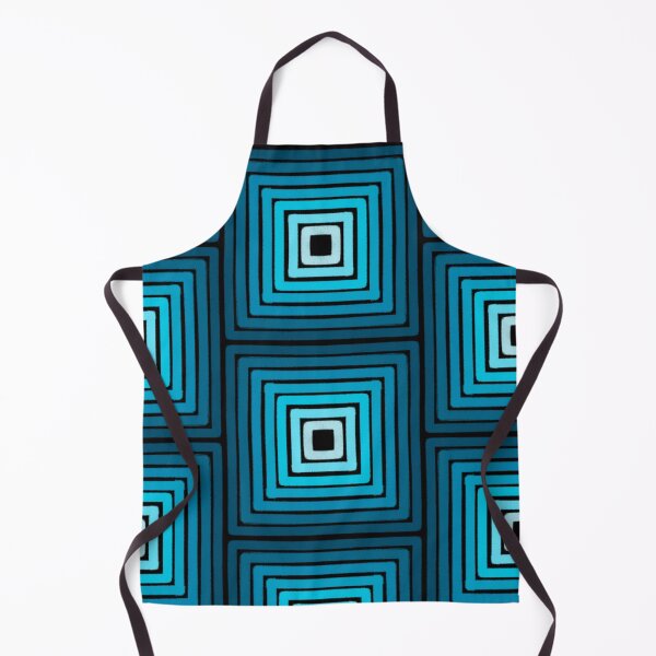 Item preview, Modern Geometric Square Pattern - Ocean Blue Mid-Century Lines designed and sold by LittleHappiness by Kamollak .