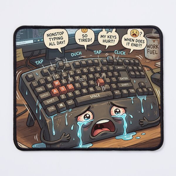 Item preview, Crying Overworked Keyboard Nonstop Typing Office Humor designed and sold by Michaelragheb.