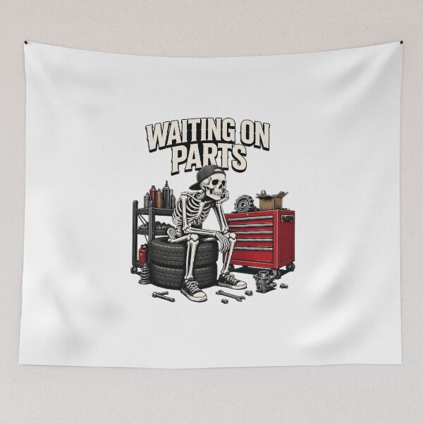 Item preview, Funny Skeleton Waiting On Parts Mechanic Coffee designed and sold by felixpalette.