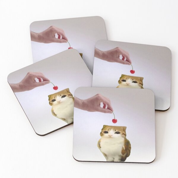 Item preview, Cute Meowl Cherry On Top Cat Owl Hybrid Funny Meme Art designed and sold by BrontesWhimsyStore.