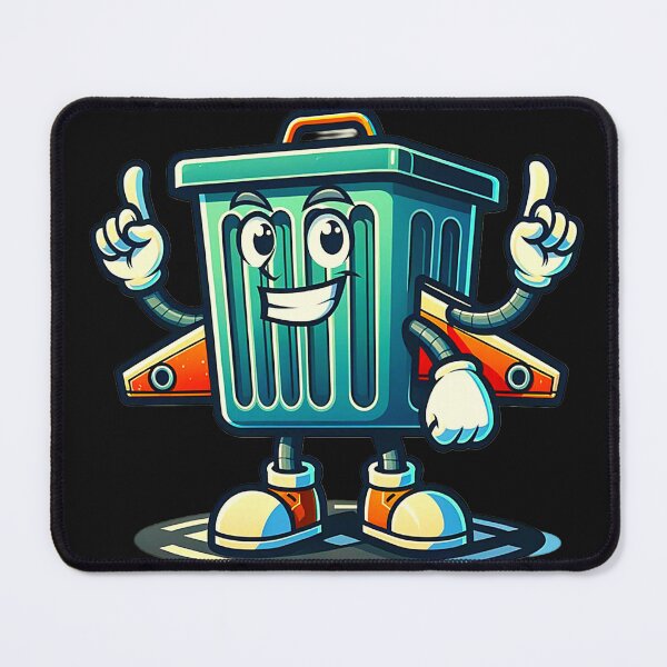 Item preview, Funny Flying Trash Can Mascot Cartoon designed and sold by Creatby7030.