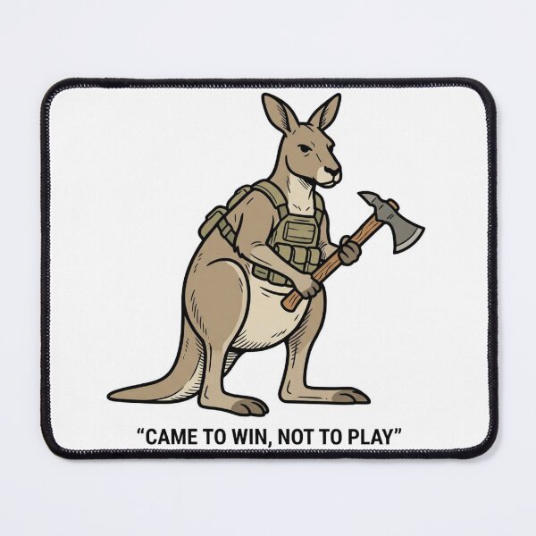 Item preview, Tactical Kangaroo Came To Win Not To Play Funny Australia Combat Tomahawk Axe Humor designed and sold by raedattia.