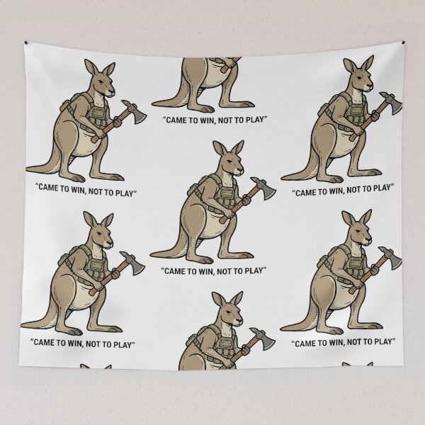 Item preview, Tactical Kangaroo Came To Win Not To Play Funny Australia Combat Tomahawk Axe Humor designed and sold by raedattia.