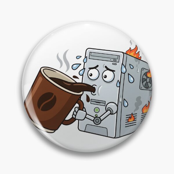 Item preview, Overheating CPU Coffee Addict Computer designed and sold by DownloSpace.