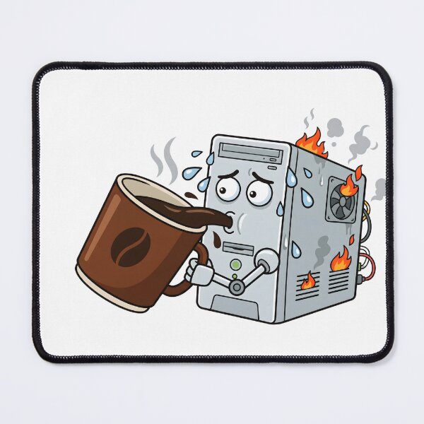 Item preview, Overheating CPU Coffee Addict Computer designed and sold by DownloSpace.