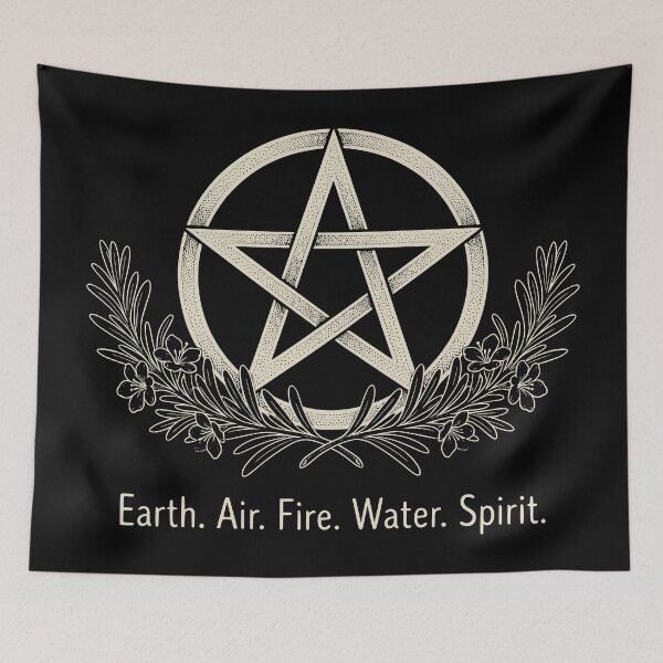 Item preview, Pentacle Elements Earth Air Fire Water Spirit T-Shirt designed and sold by Sekla-Studio.