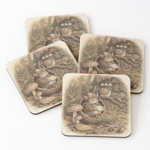 Item preview, Snail Folk Running the Forest Lost-Umbrella Office Storybook Art designed and sold by PictorialWhimsy.