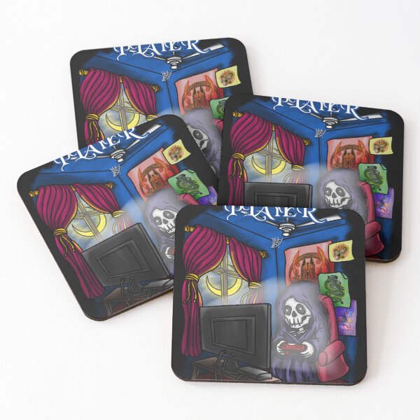 Item preview, The Last Player – Skeleton Gamer Gaming at Night designed and sold by Migiteart.