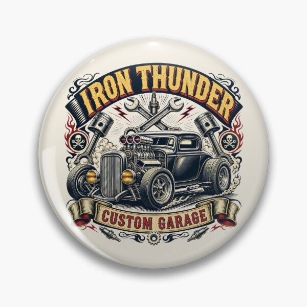 Item preview, Iron Thunder Custom Hot Rod designed and sold by Retro Arabica.