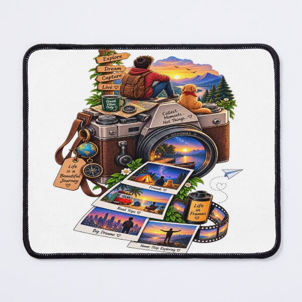Item preview, Collect Moments Not Things – Travel Adventure Life Journey Photography Sticker designed and sold by Genzfirevibes.