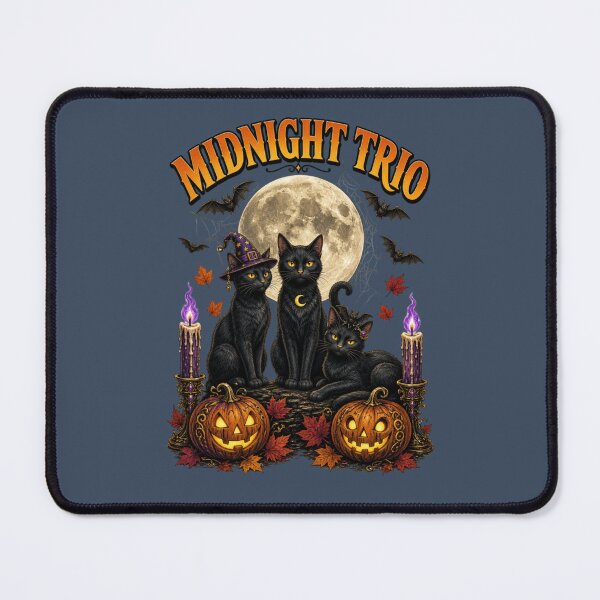 Item preview, Midnight Trio Black Cats Halloween designed and sold by InkWeaveShop.