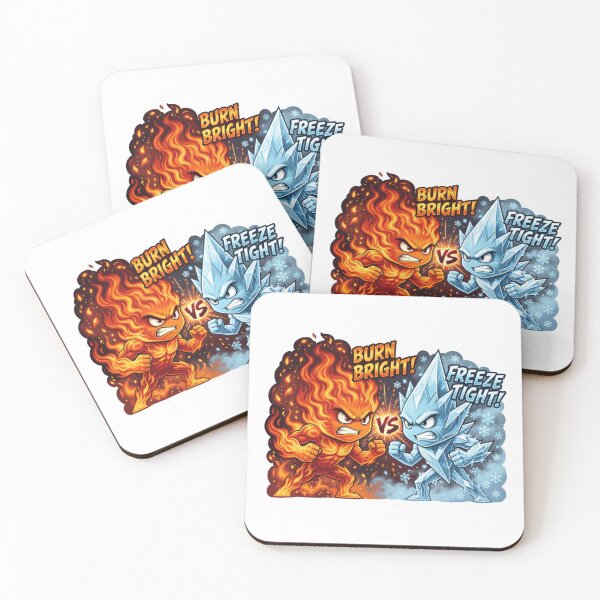 Item preview, Roaring Flame Versus Ice Shard Elements Sticker designed and sold by Imaginarium of Chaos falcon88 .