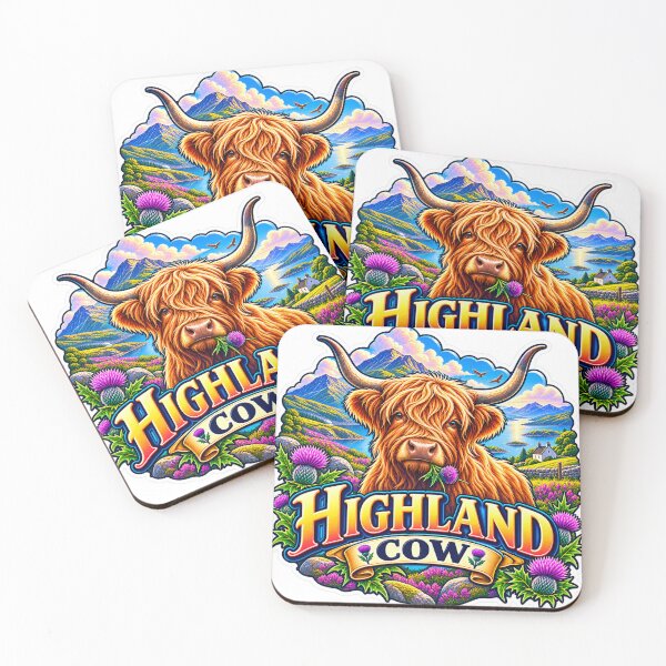 Item preview, Highland Cow – Scottish Coo, Thistles & Highlands Landscape designed and sold by ChicClicker.