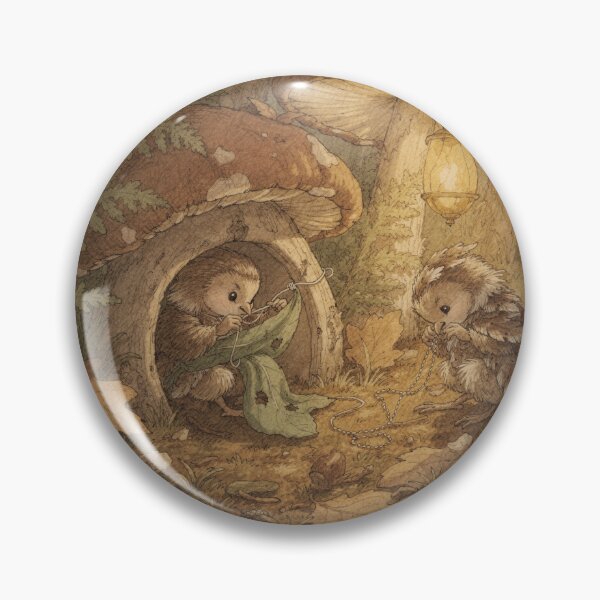 Item preview, Wren-Feather Sprite Mending a Torn Leaf Cloak Storybook Art designed and sold by PictorialWhimsy.