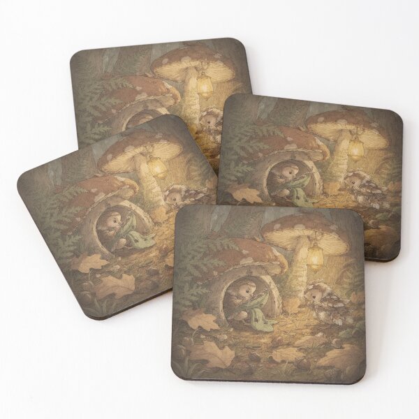 Item preview, Wren-Feather Sprite Mending a Torn Leaf Cloak Storybook Art designed and sold by PictorialWhimsy.